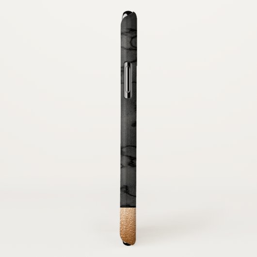 Luxuriöse Kupfer- und schwarzmarmorierte Muster Case-Mate iPhone Hülle (Hinten/Rechts)