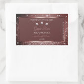 Luxuriöse Labels für Burgundy Sparkle Glitzer Rechteckiger Aufkleber (Tasche)