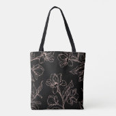 Luxuriöse Lady Boss Black Bag mit rosa Blume Tasche (Rückseite)