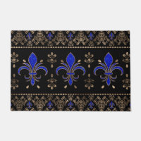 Luxuriöse Lapils Lazuli und goldene Fleur-de-lis-O