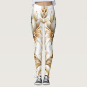 Luxuriöse Leggings aus Gold-Floral (Vorderseite)