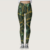 Luxuriöse Leggings mit goldenem Kettenmuster (Vorderseite)