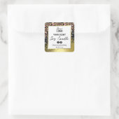 Luxuriöse Leopard Print Soy Candle Labels Quadratischer Aufkleber (Tasche)
