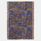 Luxuriöse Leopard- und Zebra-Druckmuster Decke (Vorderseite Vertikal)