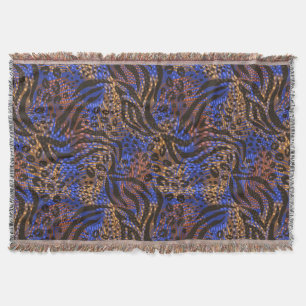 Luxuriöse Leopard- und Zebra-Druckmuster Decke