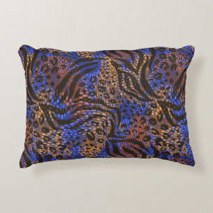Luxuriöse Leopard- und Zebra-Druckmuster Dekokissen