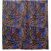Luxuriöse Leopard- und Zebra-Druckmuster Duschvorhang (Vorderseite)