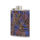 Luxuriöse Leopard- und Zebra-Druckmuster Flachmann (Links)