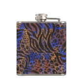 Luxuriöse Leopard- und Zebra-Druckmuster Flachmann (Rückseite)