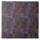 Luxuriöse Leopard- und Zebra-Druckmuster Fliese (Vorderseite)