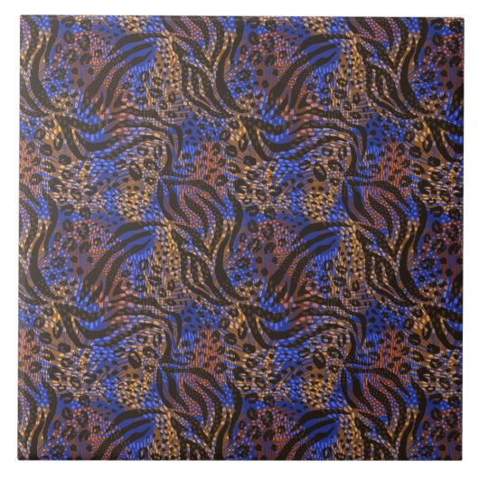 Luxuriöse Leopard- und Zebra-Druckmuster Fliese (Vorderseite)