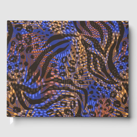 Luxuriöse Leopard- und Zebra-Druckmuster Gästebuch (Vorderseite)
