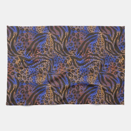 Luxuriöse Leopard- und Zebra-Druckmuster Geschirrtuch (Horizontal)