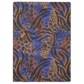 Luxuriöse Leopard- und Zebra-Druckmuster Klemmbrett (Rückseite)
