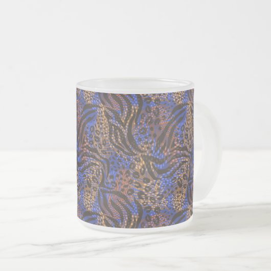 Luxuriöse Leopard- und Zebra-Druckmuster Mattglastasse (VorderseiteRechts)
