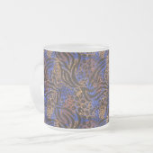 Luxuriöse Leopard- und Zebra-Druckmuster Mattglastasse (Vorderseite Links)