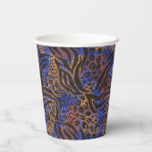 Luxuriöse Leopard- und Zebra-Druckmuster Pappbecher (Rückseite)