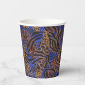 Luxuriöse Leopard- und Zebra-Druckmuster Pappbecher (Vorderseite)