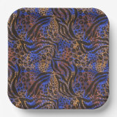 Luxuriöse Leopard- und Zebra-Druckmuster Pappteller (Vorderseite)