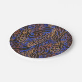 Luxuriöse Leopard- und Zebra-Druckmuster Pappteller (Schrägansicht)