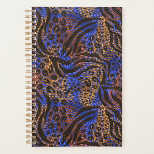 Luxuriöse Leopard- und Zebra-Druckmuster Planer