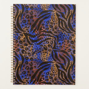 Luxuriöse Leopard- und Zebra-Druckmuster Planer