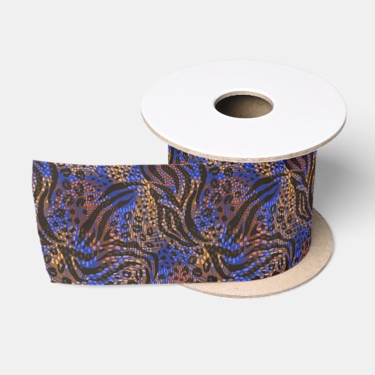 Luxuriöse Leopard- und Zebra-Druckmuster Satinband (Spule)