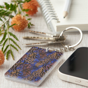 Luxuriöse Leopard- und Zebra-Druckmuster Schlüsselanhänger