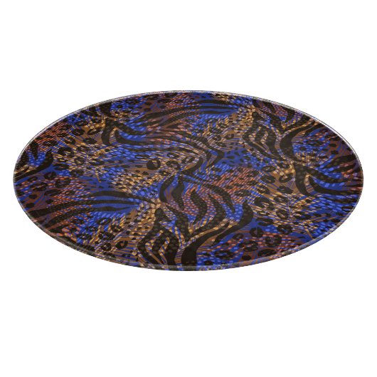 Luxuriöse Leopard- und Zebra-Druckmuster Schneidebrett (Ecke)