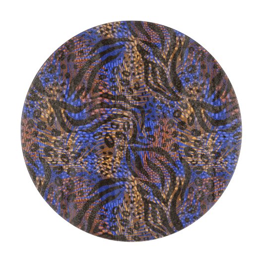 Luxuriöse Leopard- und Zebra-Druckmuster Schneidebrett (Vorderseite)
