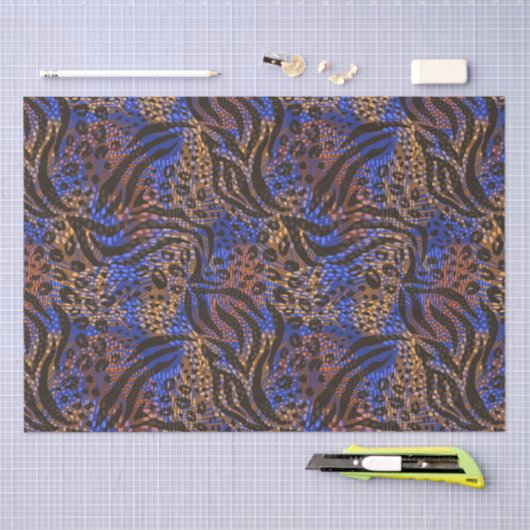 Luxuriöse Leopard- und Zebra-Druckmuster Seidenpapier (Handwerk)