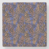 Luxuriöse Leopard- und Zebra-Druckmuster Steinuntersetzer (Vorderseite)