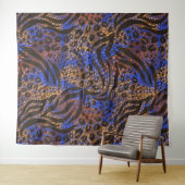 Luxuriöse Leopard- und Zebra-Druckmuster Wandteppich (Beispiel (Horizontal))