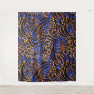 Luxuriöse Leopard- und Zebra-Druckmuster Wandteppich