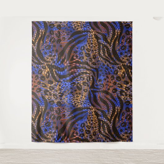 Luxuriöse Leopard- und Zebra-Druckmuster Wandteppich (Vorderseite)