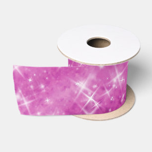 Luxuriöse Lila Glitzer Stars Sparkle Satinband