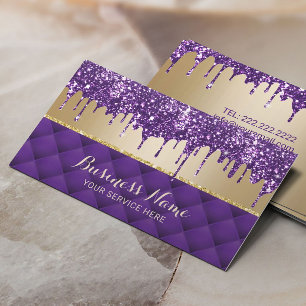 Luxuriöse Lila Glitzer Tropfen Chic Gold Beauty Sa Visitenkarte