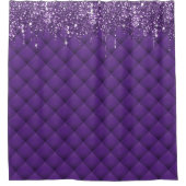 Luxuriöse Lila Glitzer Tropfen Modernes Diamant Mu Duschvorhang (Vorderseite)