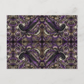 Luxuriöse Lila Gold Batik Raven Tessellation Mosai Postkarte (Vorderseite)