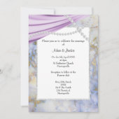 LUXURIÖSE, LILA MARMORPEARLS EINLADUNG (Vorderseite)