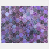 Luxuriöse Lila Metallfolien Glitzer Honigwabenmust Fleecedecke (Vorderseite (Horizontal))