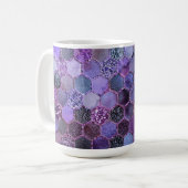 Luxuriöse Lila Metallfolien Glitzer Honigwabenmust Kaffeetasse (Vorderseite Links)
