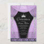 luxuriöse lila Prinzessin funkeln Quinceanera Einladung (Vorderseite)