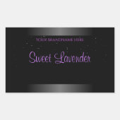 Luxuriöse Lila Produktkennzeichnungen Soft Glitzer Rechteckiger Aufkleber (Vorderseite)