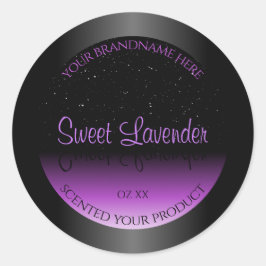 Luxuriöse Lila Produktkennzeichnungen Soft Glitzer Runder Aufkleber