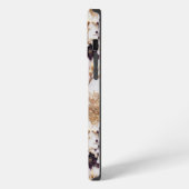 Luxuriöse Lila und goldene Blume iPhone Hülle (Linke Seite)