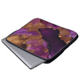 Luxuriöse Lila- und Goldmarbilddrucke Laptopschutzhülle (Vorne Knopf)