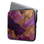 Luxuriöse Lila- und Goldmarbilddrucke Laptopschutzhülle (Vorderseite Links)