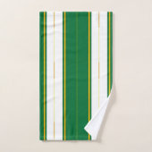 Luxuriöse Linen Moderne Green Gold Texture Collect Badhandtuch Set (Handtuch)