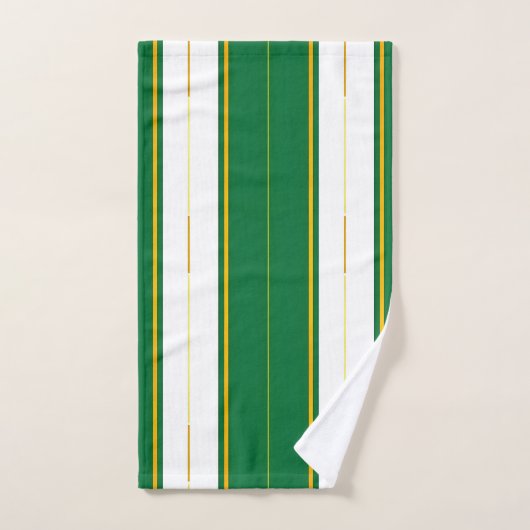 Luxuriöse Linen Moderne Green Gold Texture Collect Badhandtuch Set (Handtuch)